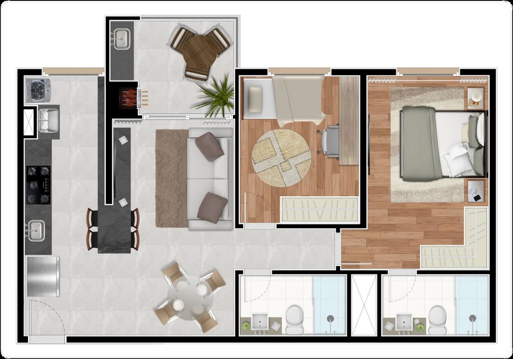Sophistic Casa Branca: 2 dorm 70m²