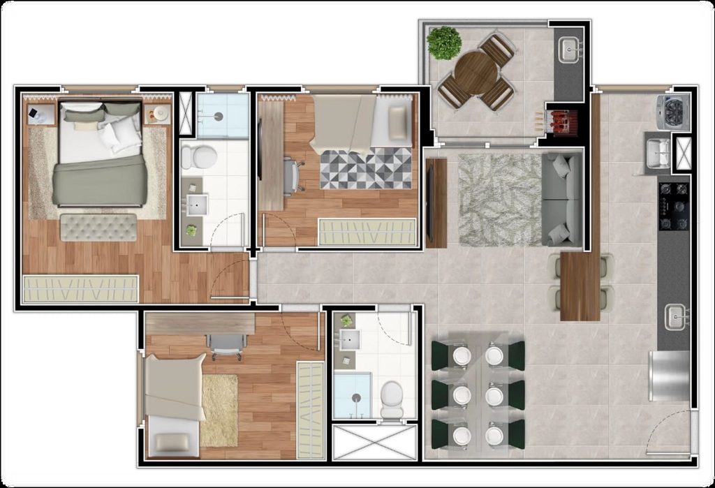 Sophistic Casa Branca: 3 dorm 83m²