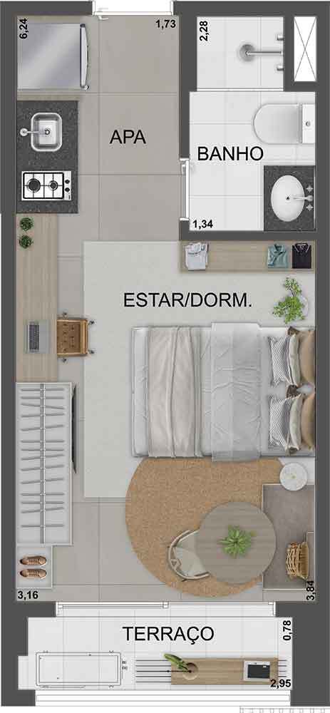 Planta do SP 360° Smart Living by Eztec