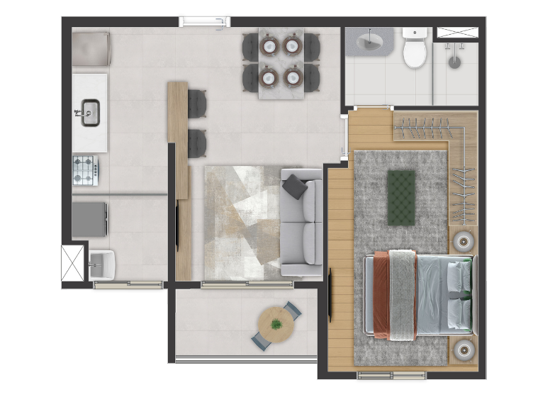 Start Joy: 2 dorm 42m²