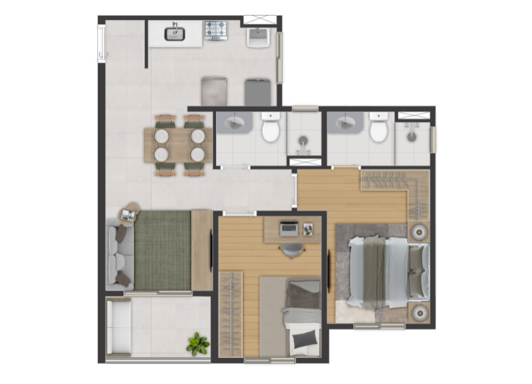 Start Joy: 2 dorm 54m²