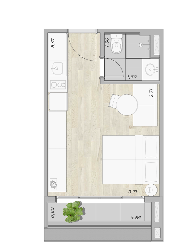 Stay Moema by Helbor: 1 dorm 27m² studio