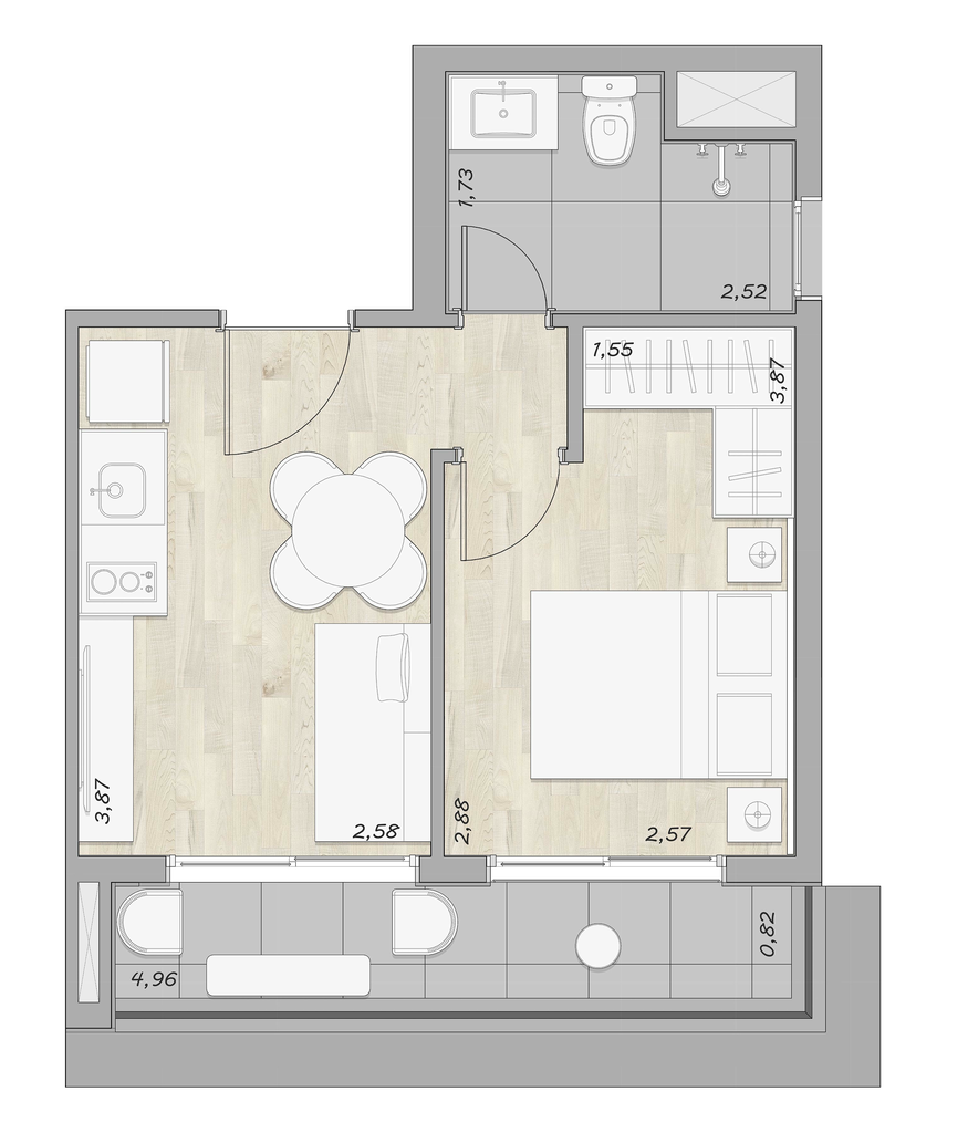 Stay Moema by Helbor: 1 dorm 40m²