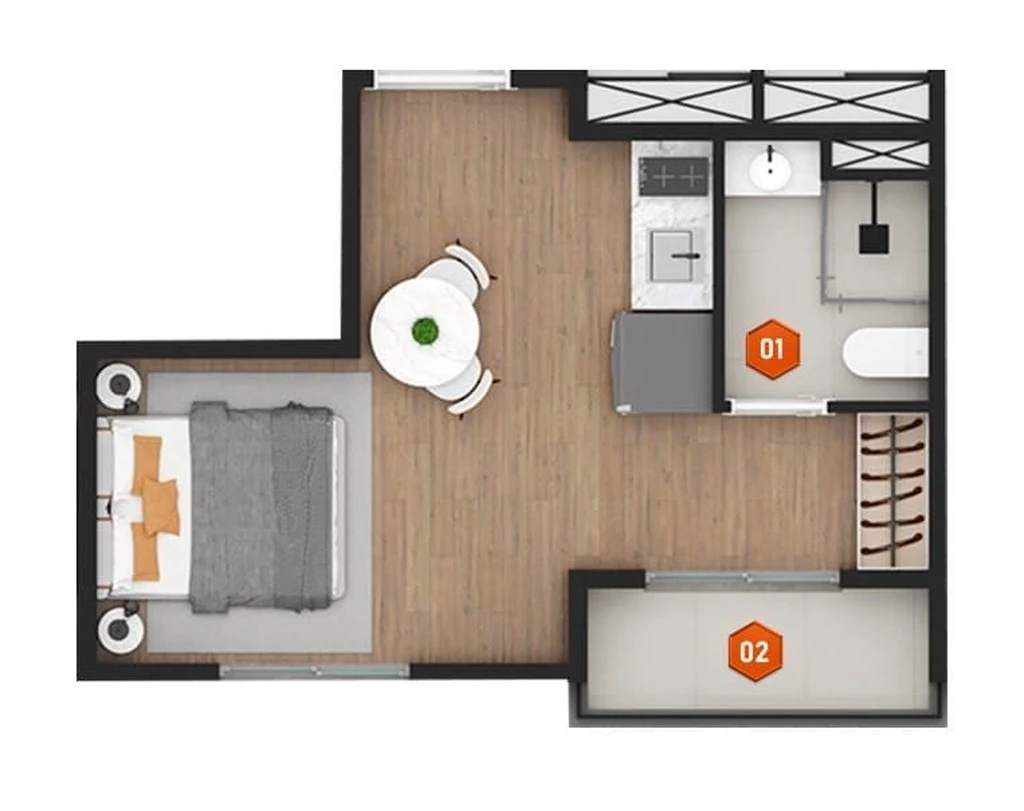 Stay NK: 1 dorm 24m² studio