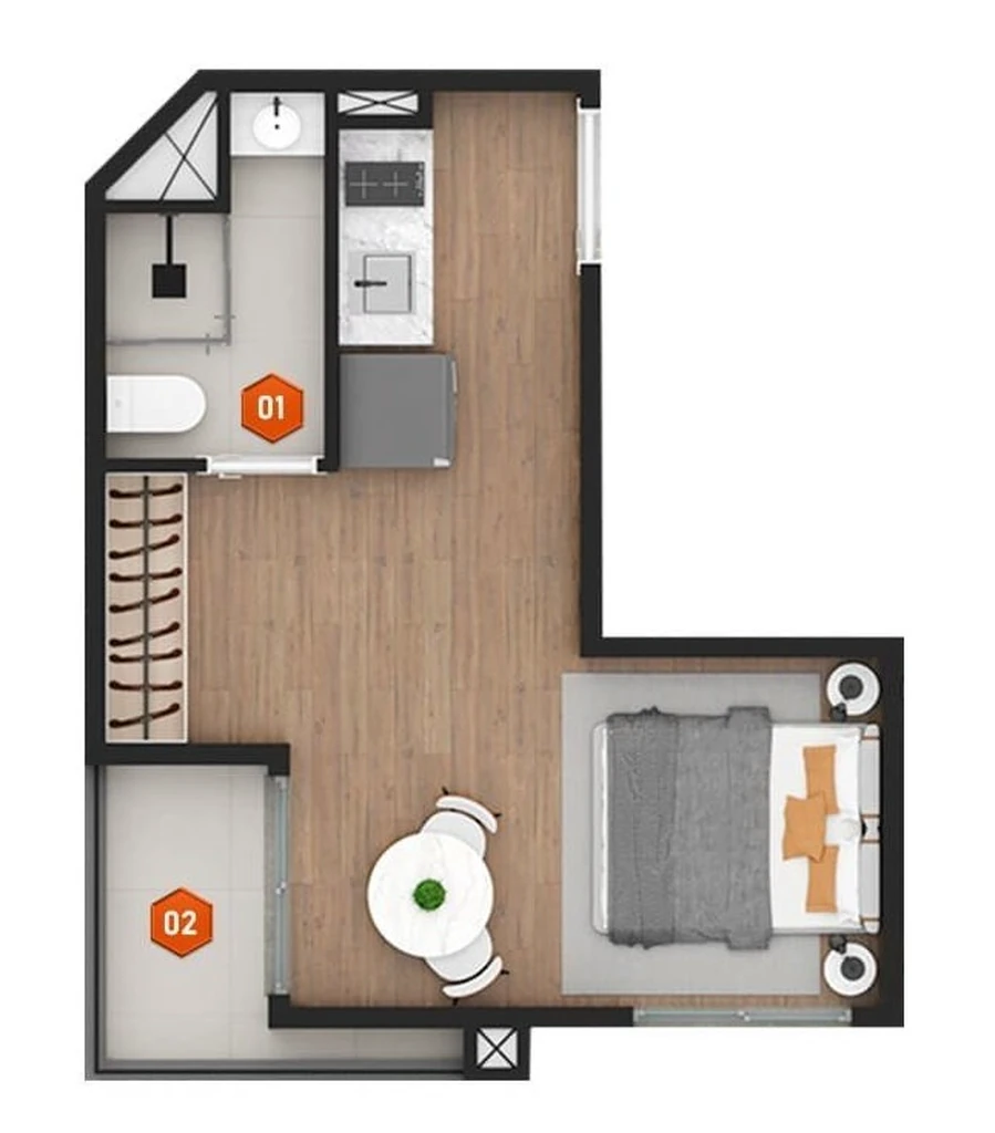 Stay NK: 1 dorm 25m² studio