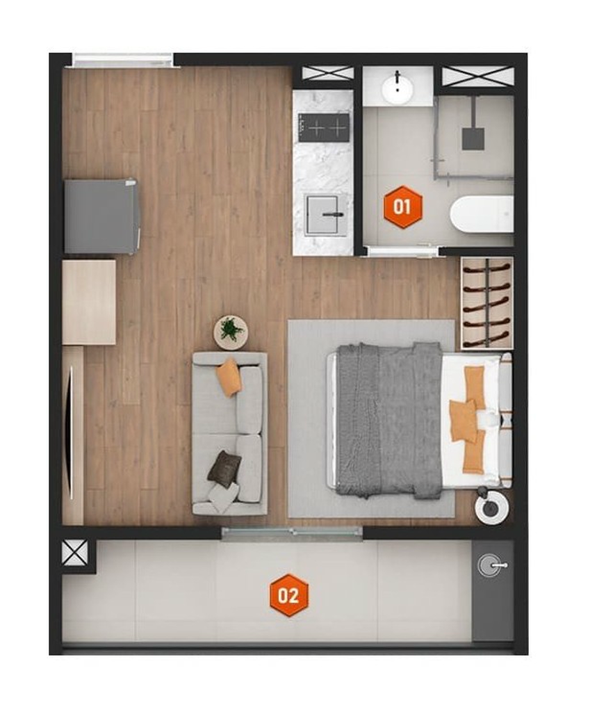 Stay NK: 1 dorm 27m² studio
