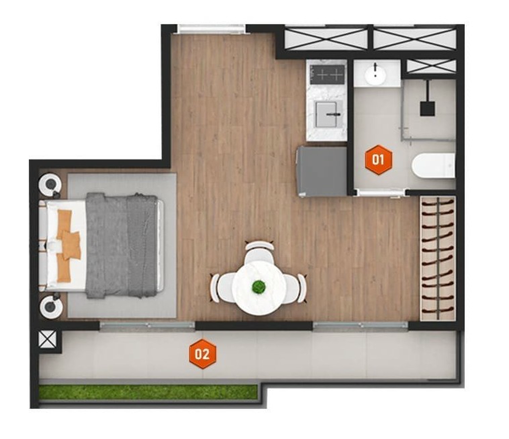 Stay NK: 1 dorm 27m² studio