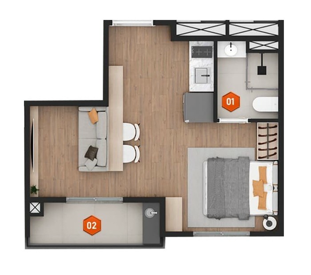 Stay NK: 1 dorm 29m² studio