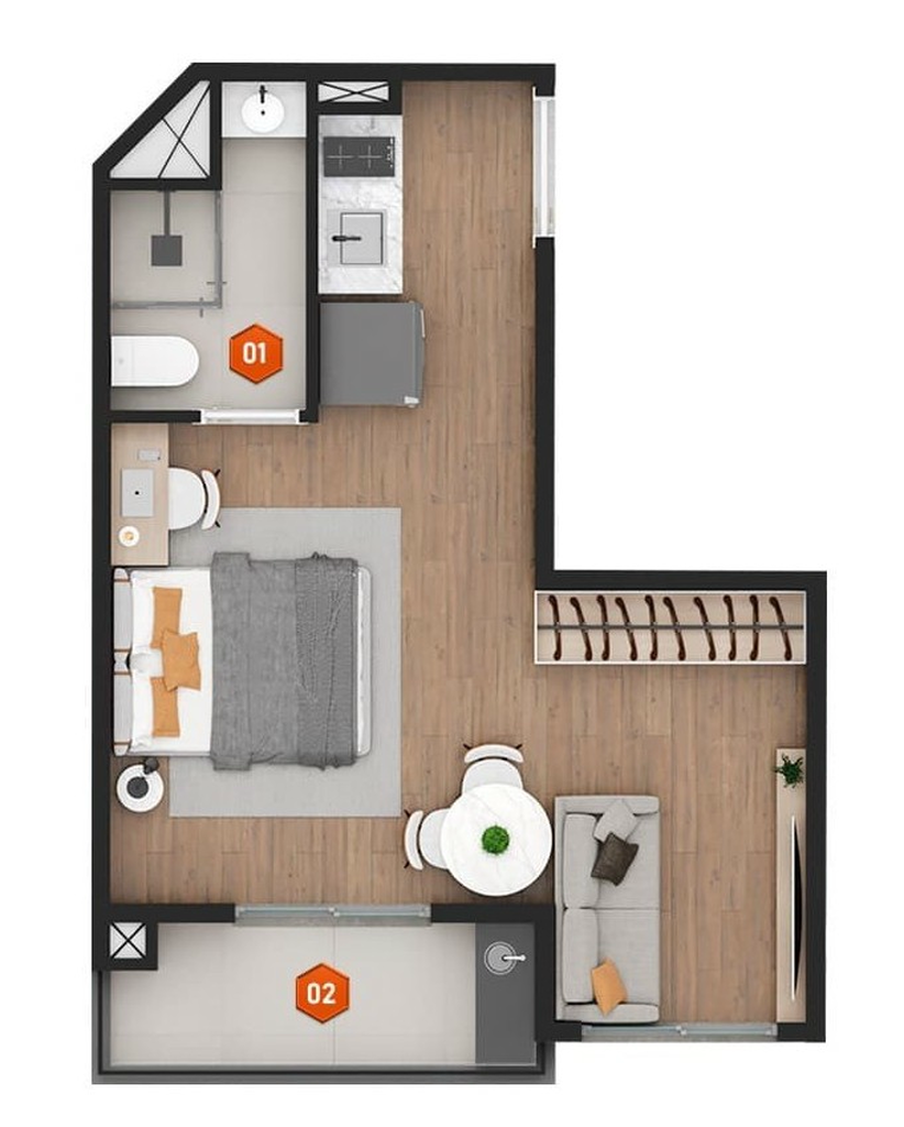 Stay NK: 1 dorm 29m² studio