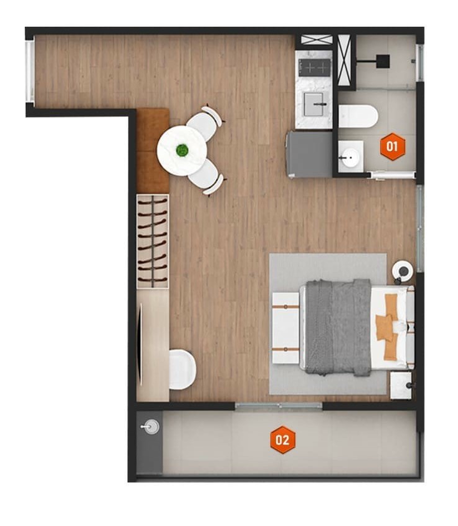 Stay NK: 1 dorm 36m² studio