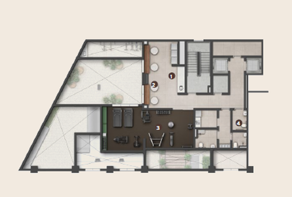 Studios Paraíso by Lindenberg: Pavimento mezanino