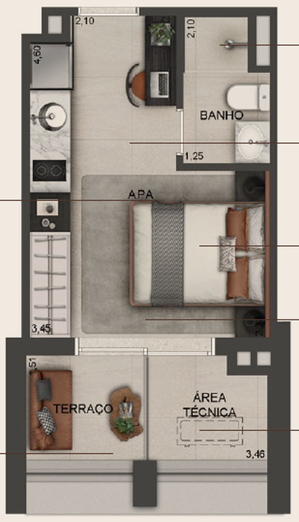 Studios Paraíso by Lindenberg: 1 dorm 24m² studio
