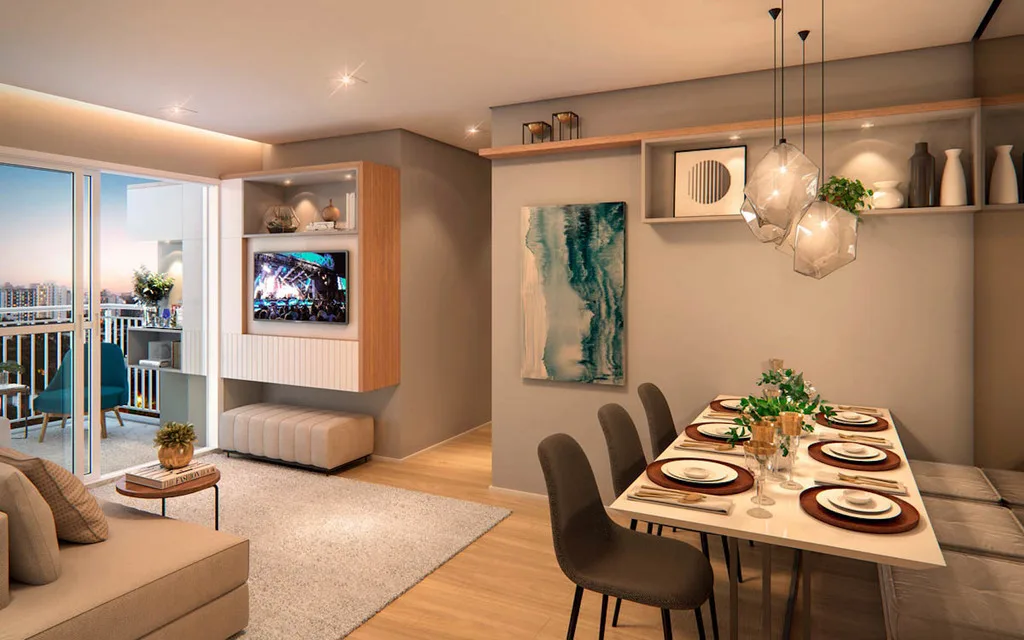 TEG Sacomã: Living apto 66m2