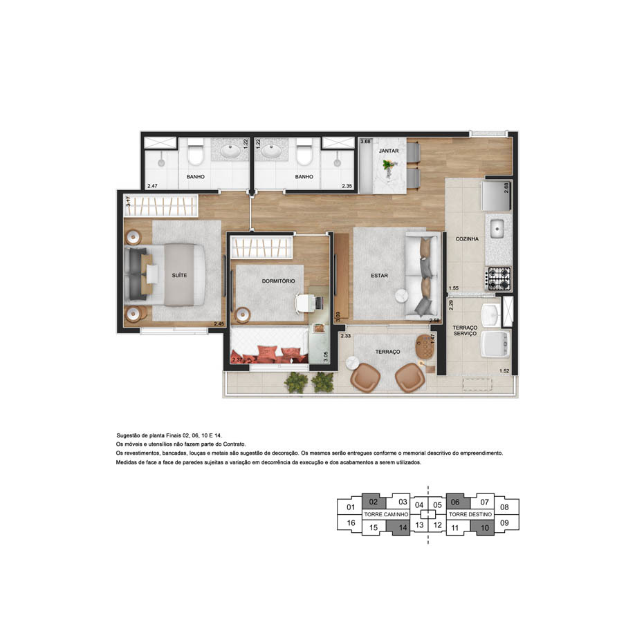 TEG Sacomã: 2 dorm 55m2