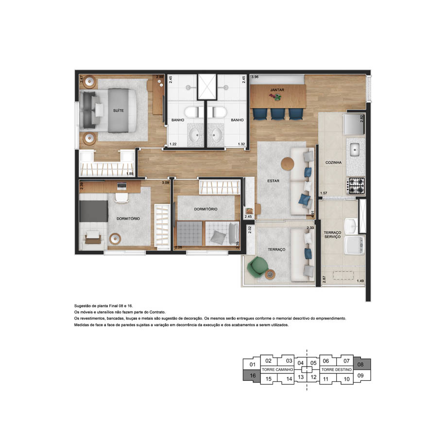 TEG Sacomã: 3 dorm 66m2