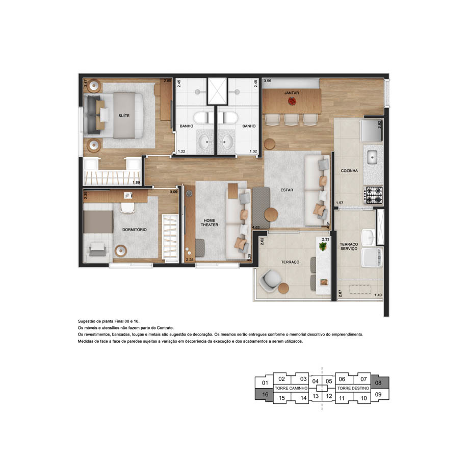 TEG Sacomã: 2 dorm 66m2 opc a o