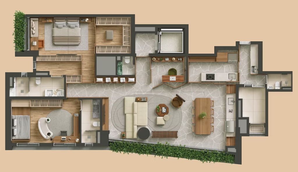 Tess Brooklin: 2 dorm 170m² opção 2