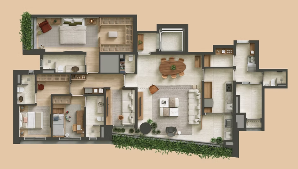 Tess Brooklin: 3 dorm 170m² opção 3