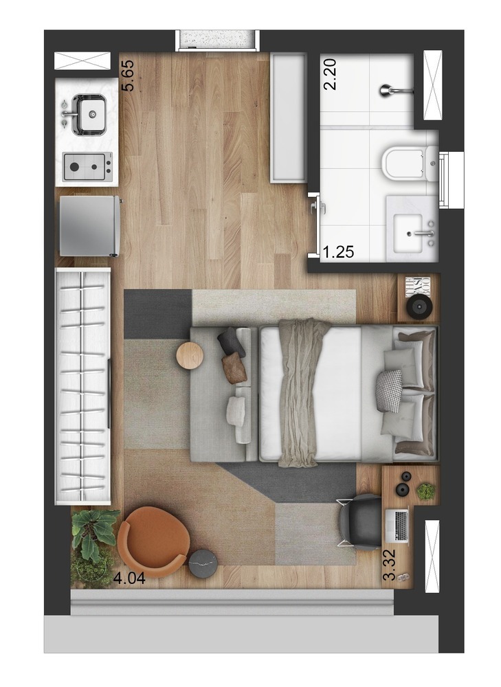 The Collection Ibirapuera: 1 dorm 25m² studio