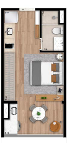 The Collection Moema: 1 dorm 26m² studio opção