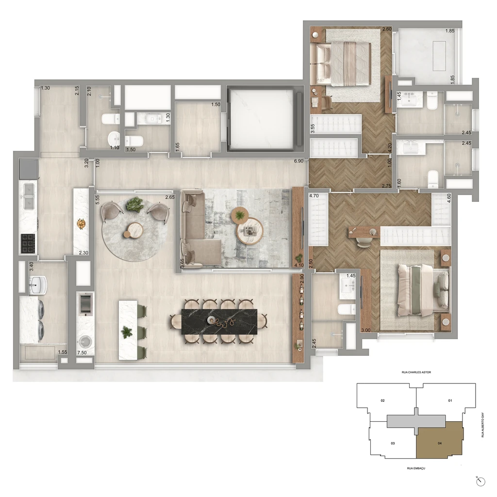 The Garden Klabin: 2 dorm 136m² opção
