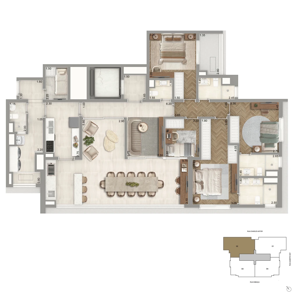 The Garden Klabin: 4 dorm 170m²