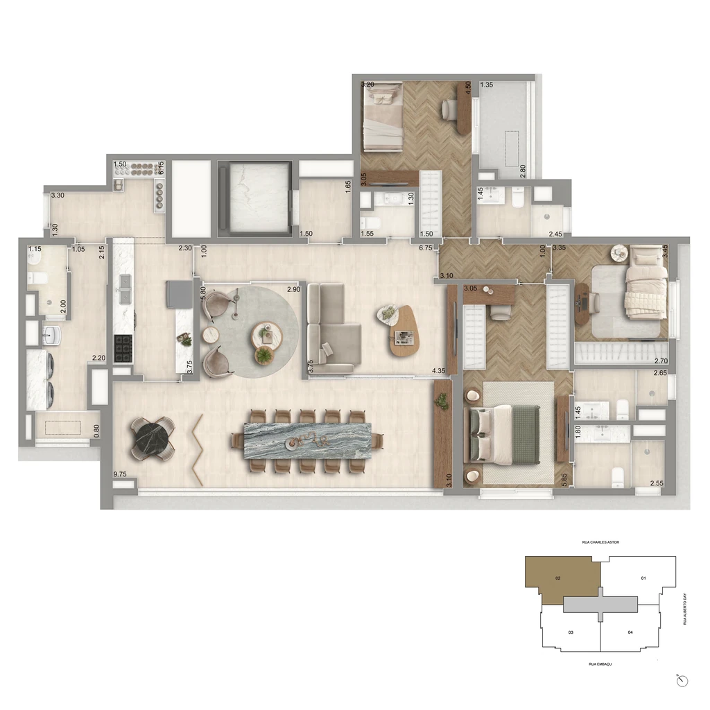The Garden Klabin: 3 dorm 170m² opção