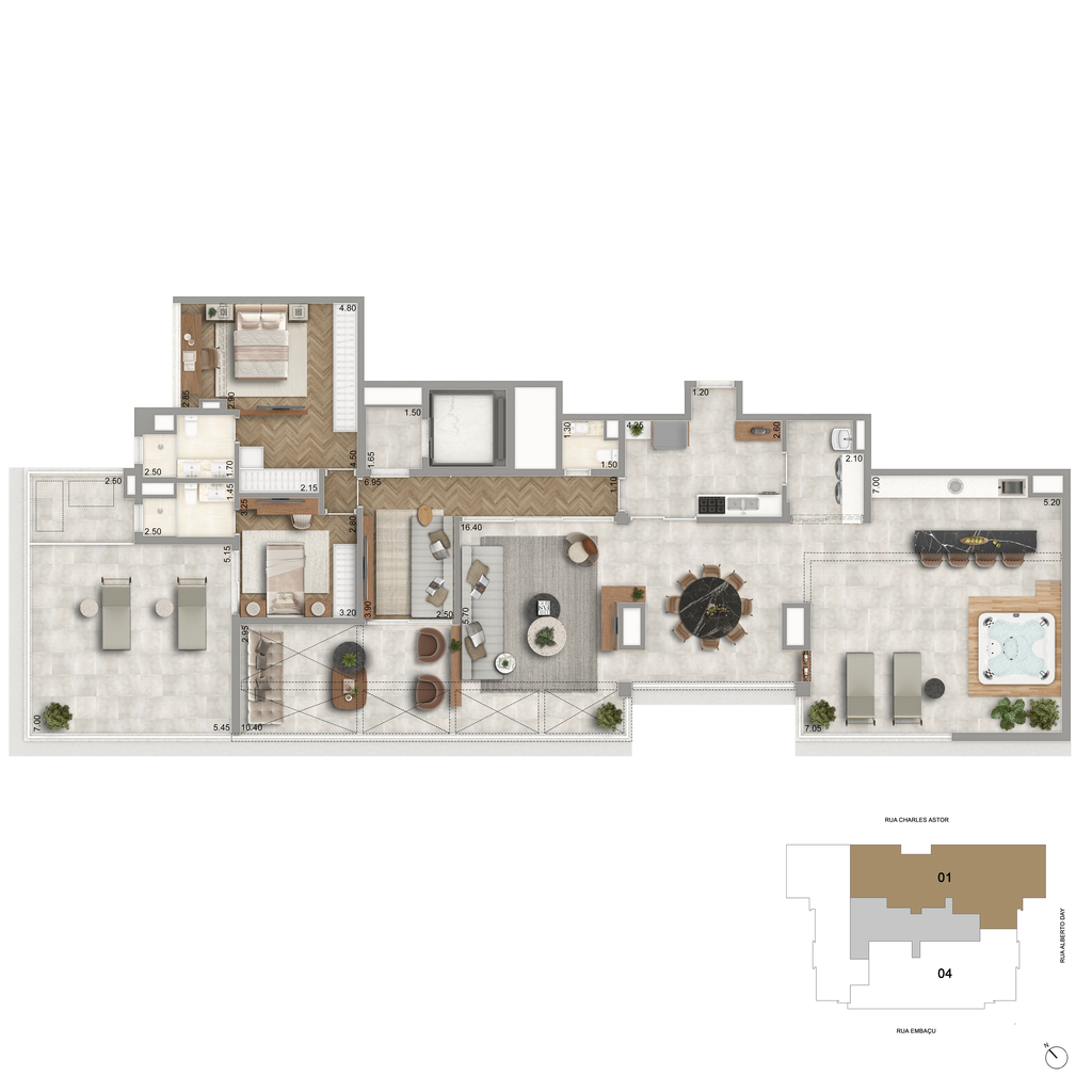 The Garden Klabin: 2 dorm 244m² penthouse