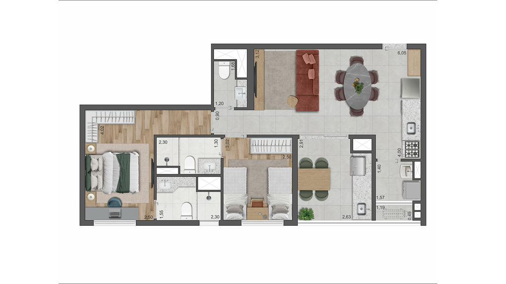 The Gardens Eleya: 2 dorm 72m²