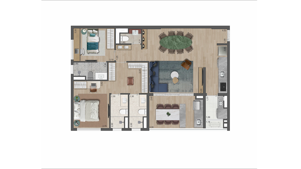 The Gardens Eleya: 2 dorm 97m² opção
