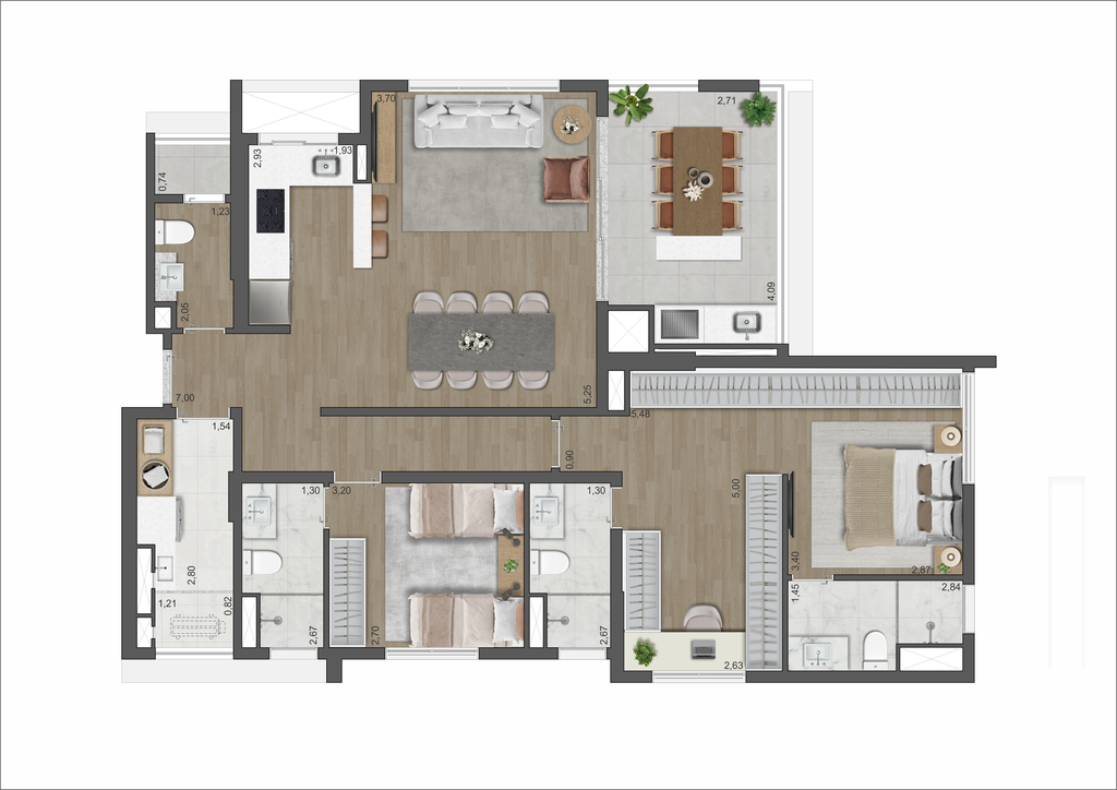 The Gardens Eleya: 2 dorm 116m² opção