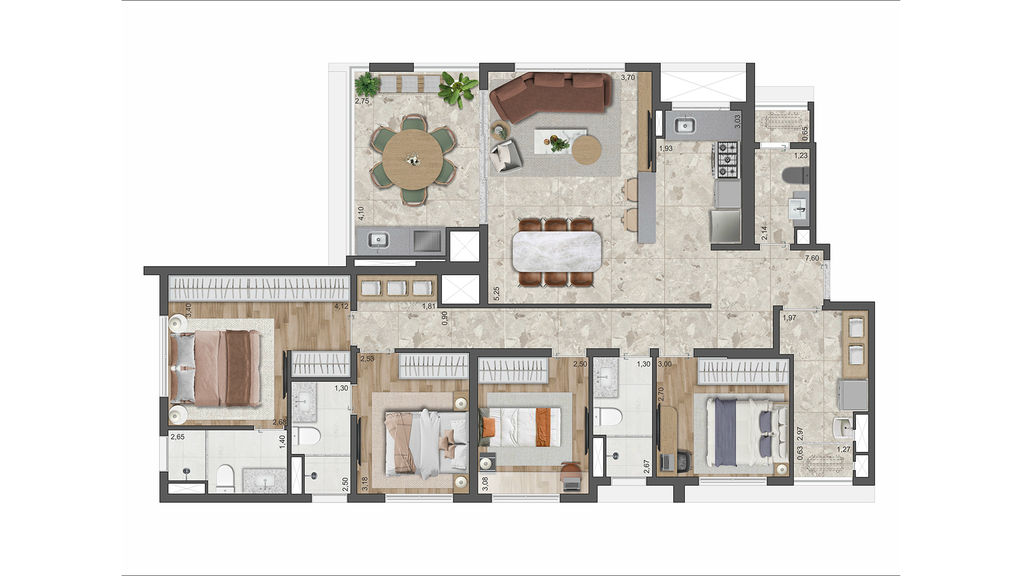 The Gardens Eleya: 4 dorm 128m²