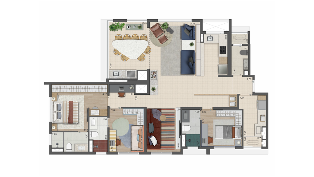 The Gardens Eleya: 3 dorm 128m² opção