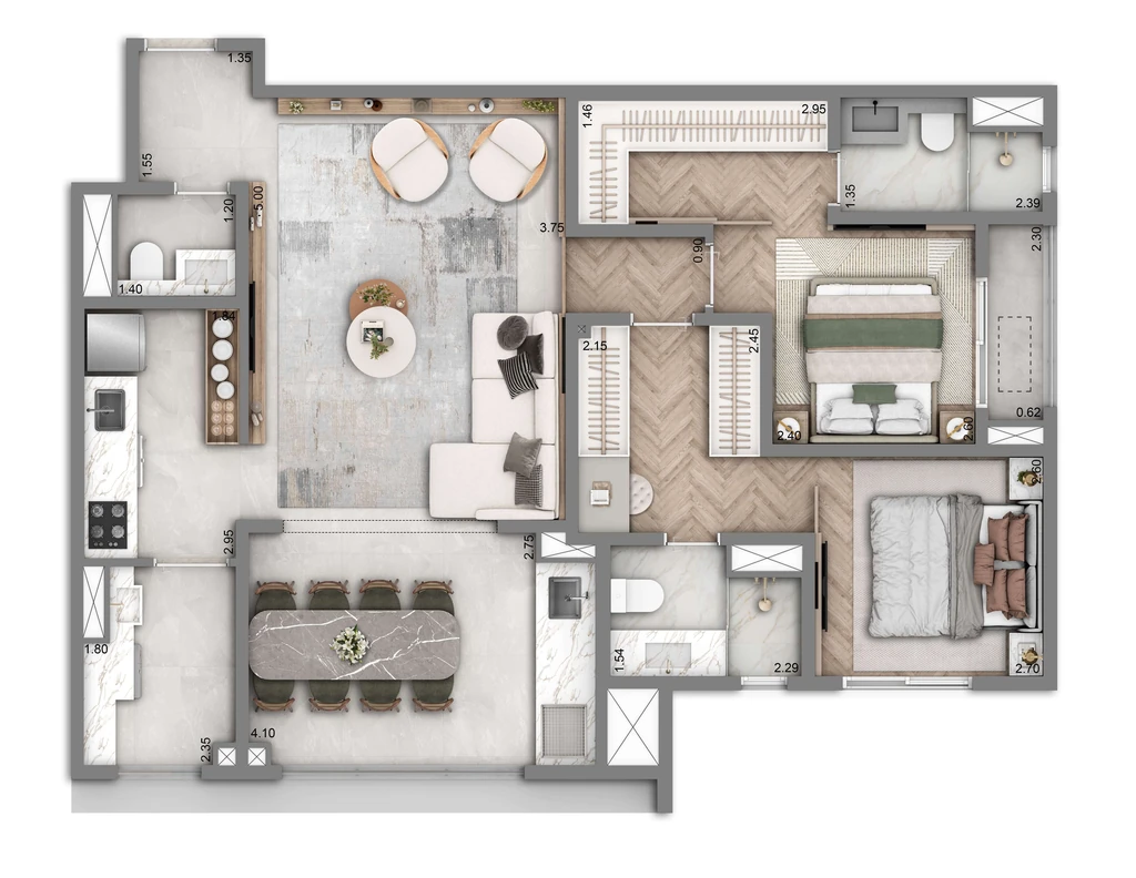 The Grand Residence: 2 dorm 88m²