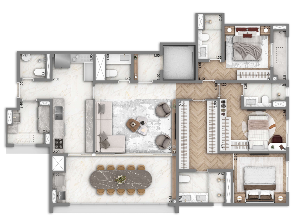 The Grand Residence: 3 dorm 132m²