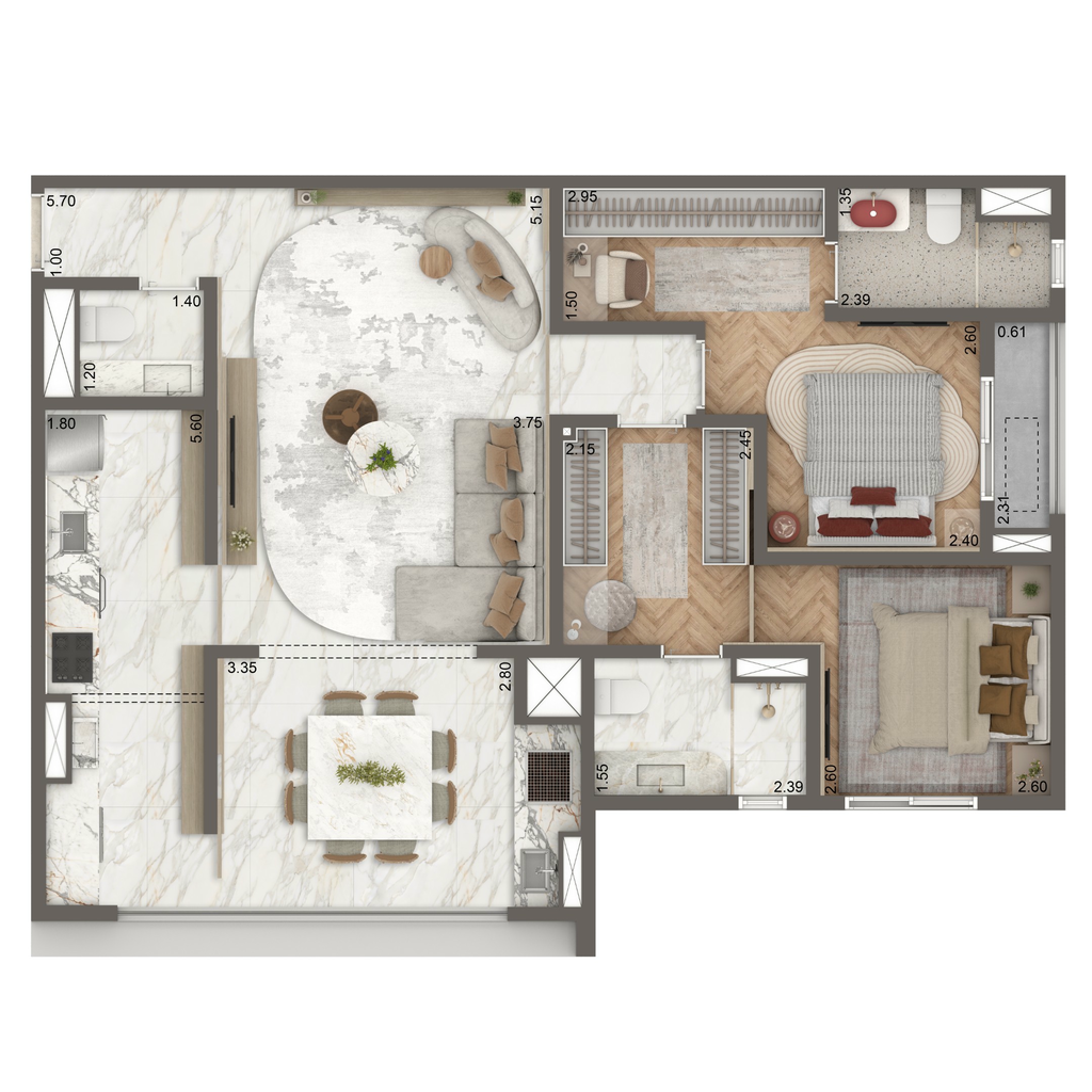 The New Residence Brooklin by Living: 2 dorm 88m²