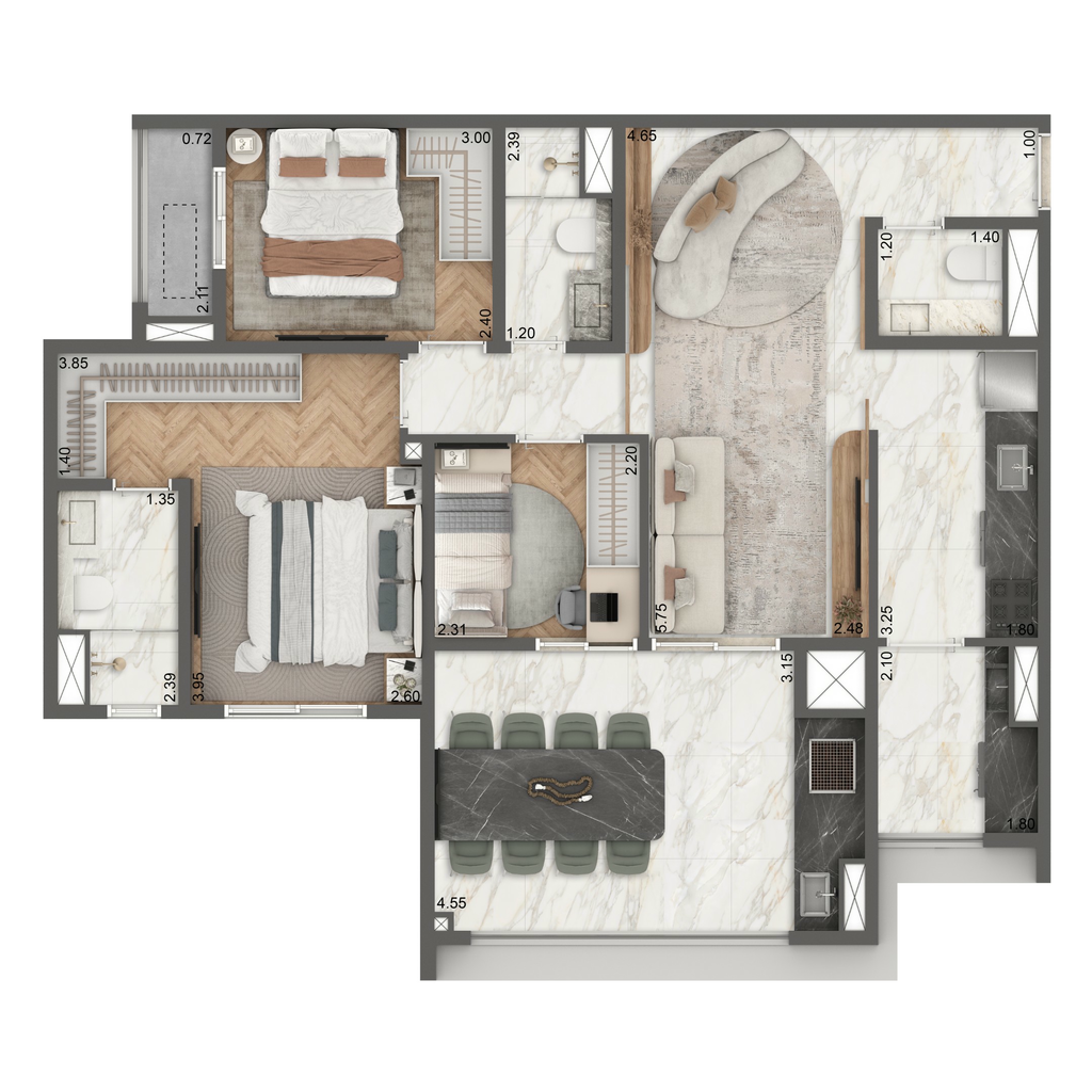 The New Residence Brooklin by Living: 3 dorm 88m²