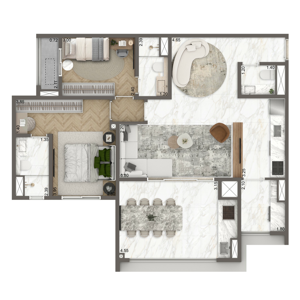 The New Residence Brooklin by Living: 2 dorm 88m² opção