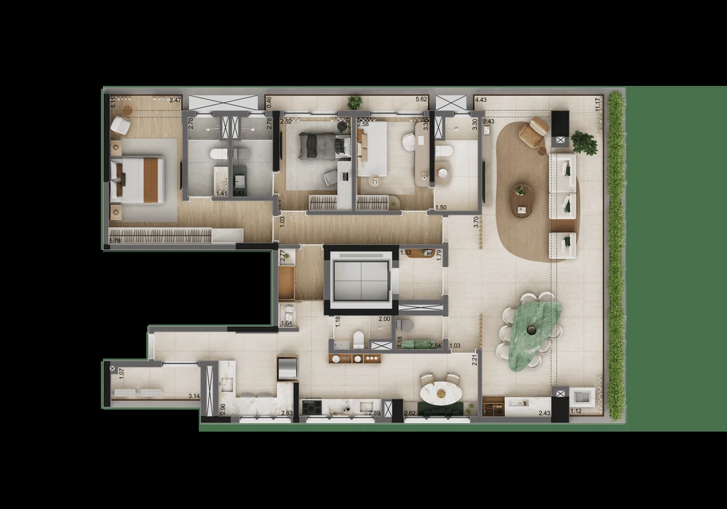The Only Moema: decorado 182m² living ampliado