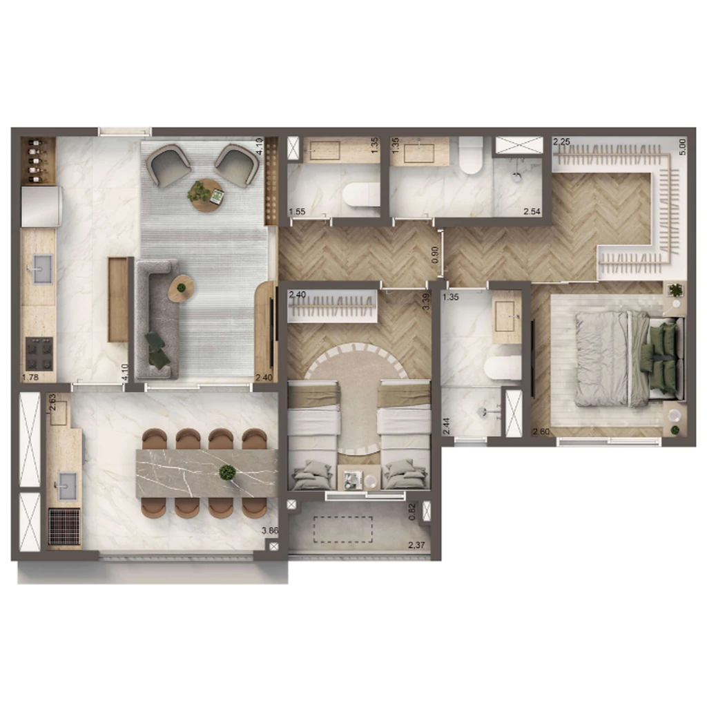 Planta do The Residence Brooklin By Living