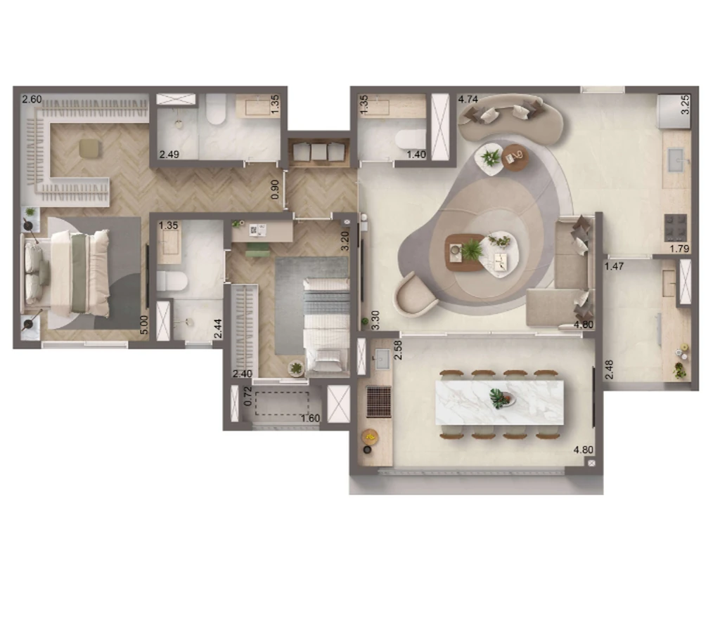 The Residence Brooklin By Living: 2 dorm 88m²