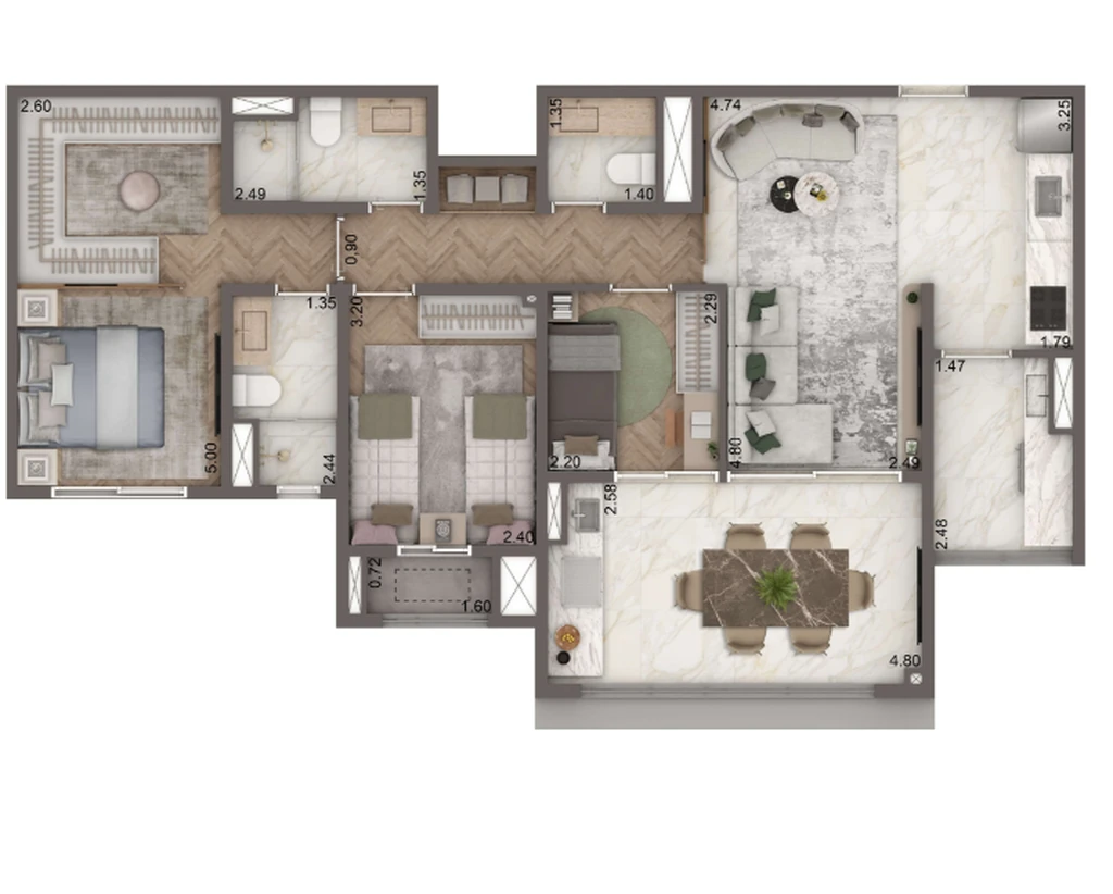 The Residence Brooklin By Living: 3 dorm 88m² opção