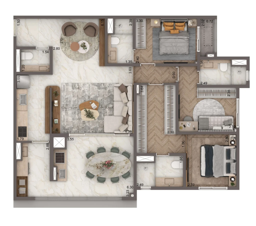 The Residence Brooklin By Living: 3 dorm 111m²
