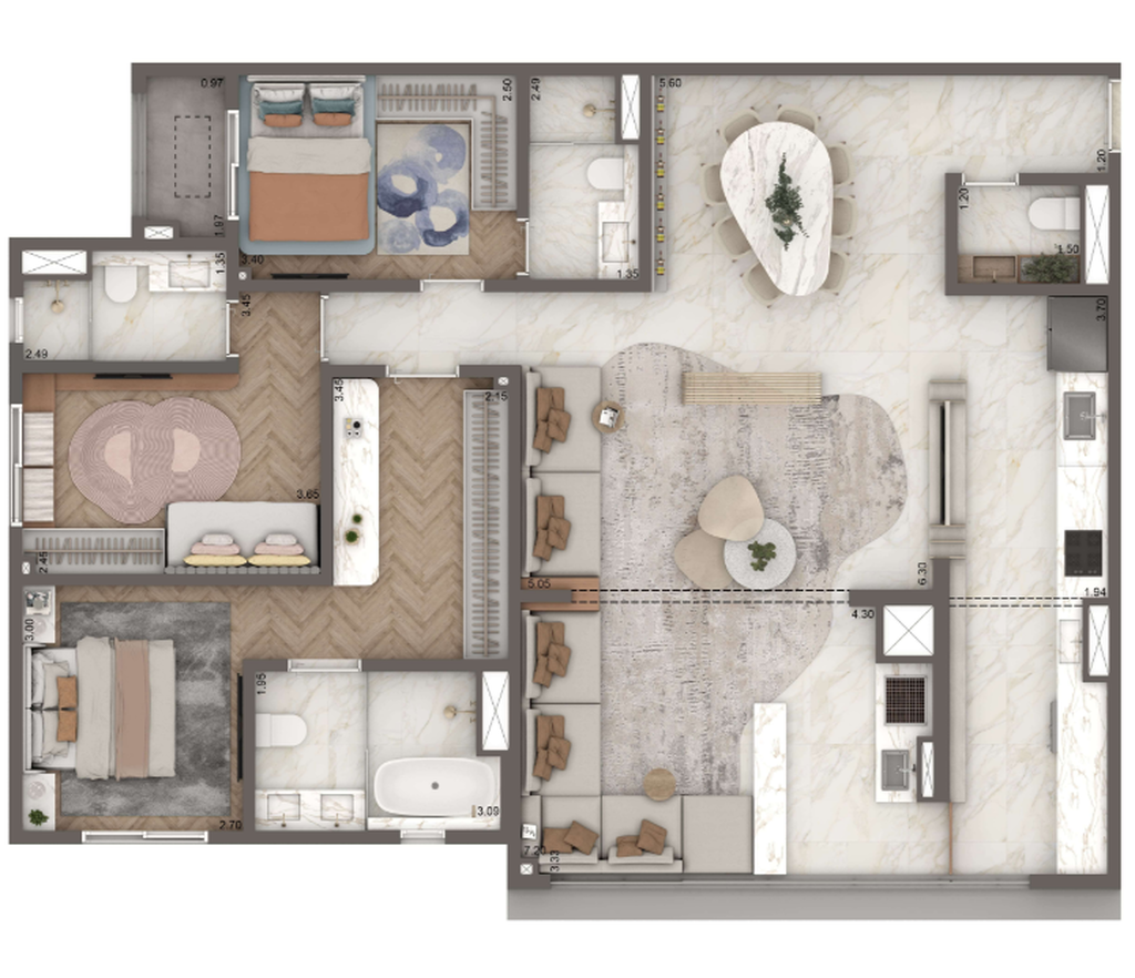 The Residence Brooklin By Living: 3 dorm 127m²