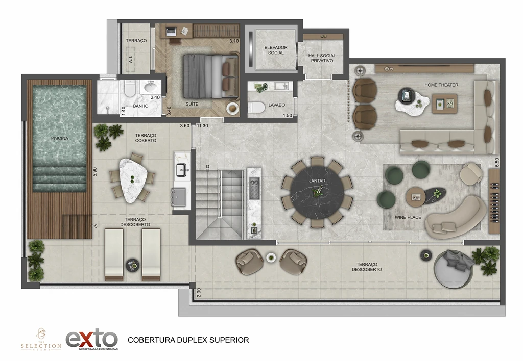 The Selection Moema: 4 dorm 340m² cobertura duplex superior