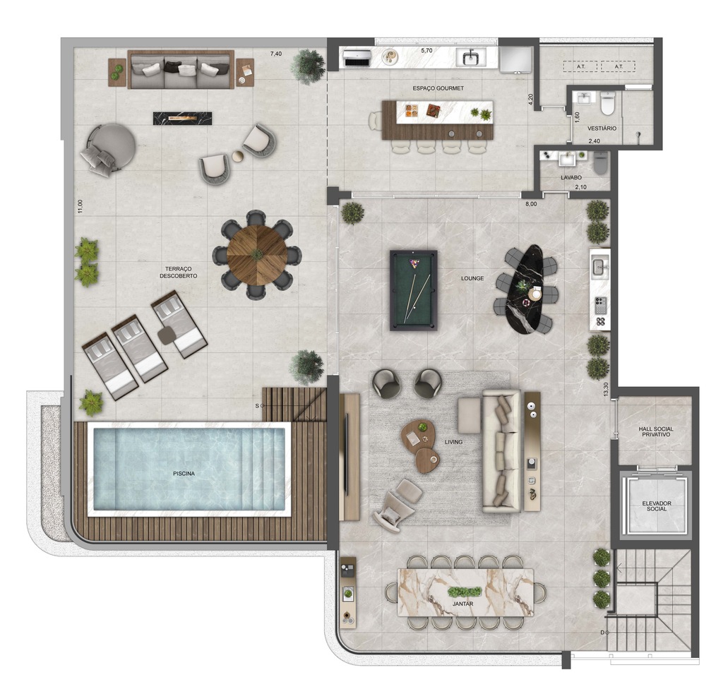 The View Ibirapuera: 4 dorm 575m² cobertura duplex superior