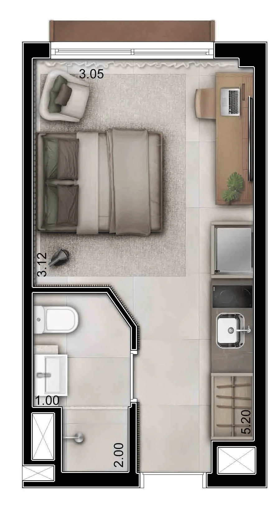 Tièl Vila Nova Conceição: 1 dorm 19m² studio