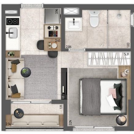 Today Joaquim Távora: 1 dorm 27 66m² studio