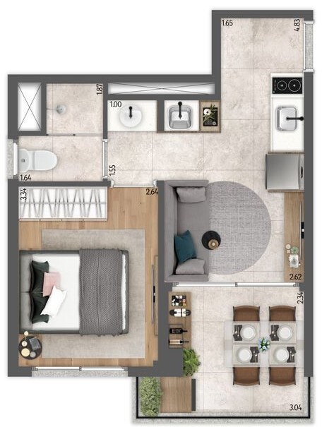 Today Joaquim Távora: 1 dorm 40 65m²