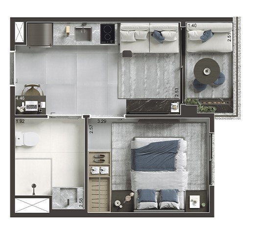 Today Saúde: 1 dorm 28m²